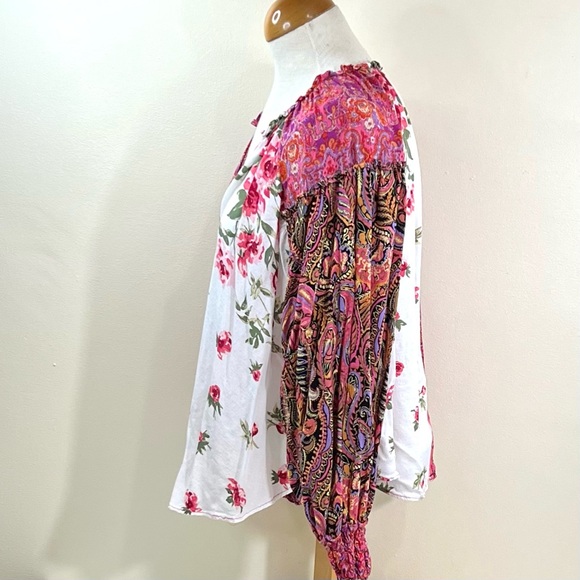 Free People Women’s Floral Print Bohemian Blouse - Picture 5 of 9